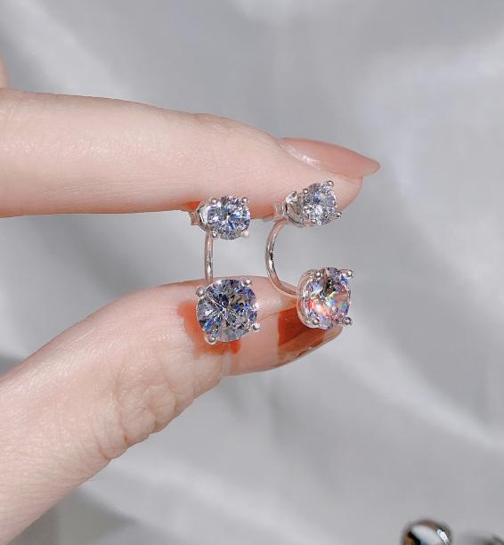 hình ảnh Bông kiểu đẩy 2 đá trắng